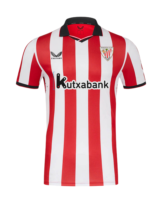Camisa Athletic Bilbao Home 25/26 Torcedor Castore Masculino - Vermelha e Branca