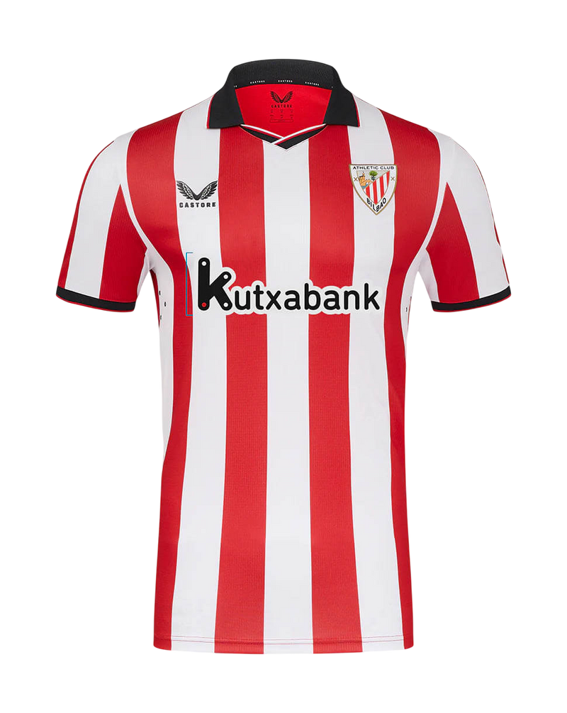 Camisa Athletic Bilbao Home 25/26 Torcedor Castore Masculino - Vermelha e Branca