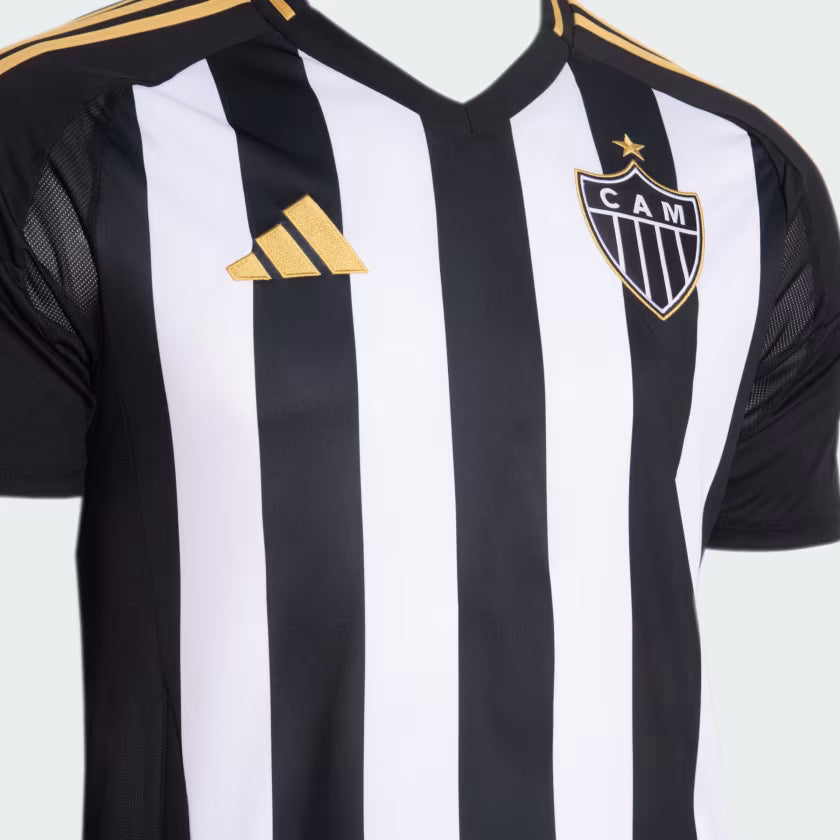 Camisa Atlético Mineiro Home 25/26 Torcedor Adidas Masculina - Preta e Branca