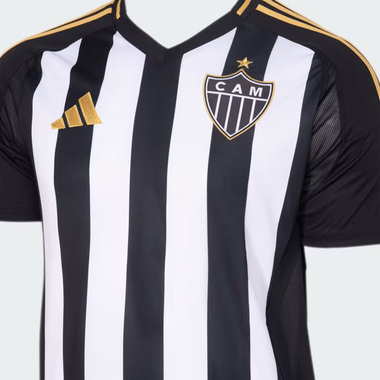 Camisa Atlético Mineiro Home 25/26 Torcedor Adidas Masculina - Preta e Branca