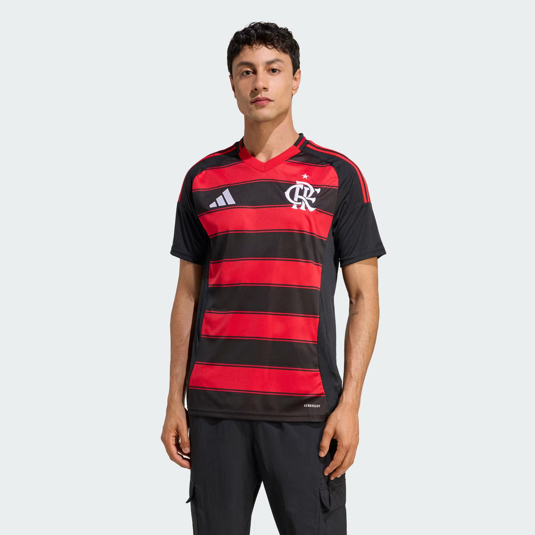 Camisa Flamengo Home 25/26 s/n° Torcedor Adidas Masculina - Vermelha e Preta