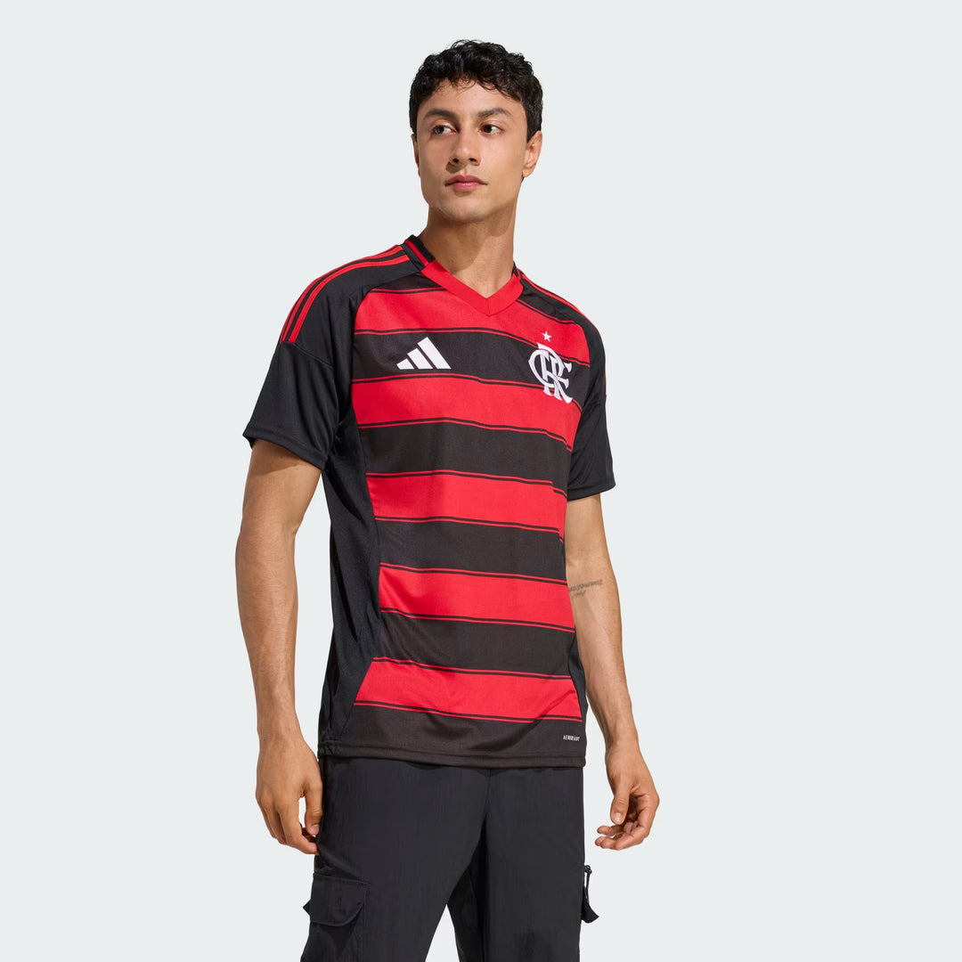 Camisa Flamengo Home 25/26 s/n° Torcedor Adidas Masculina - Vermelha e Preta