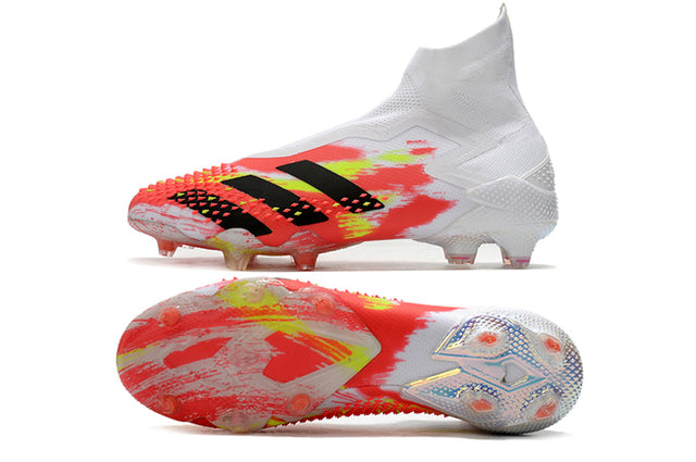 Chuteira Campo Adidas Predator Mutator + FG White/Red - Cano Alto