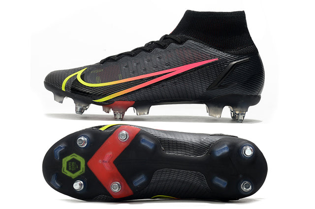 Chuteira Campo Nike Mercurial Superfly VIII Elite SG PRO Anti Clog Black/Yellow - Cano Alto