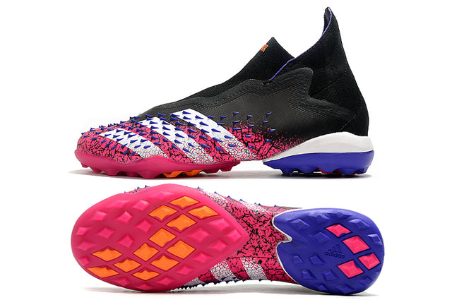 Chuteira Society Adidas Predator Freak + FG Black/Pink/Purple - Cano Alto