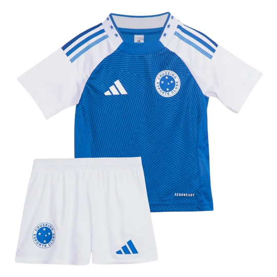 Conjunto Infantil Cruzeiro Home 25/26 Adidas - Azul