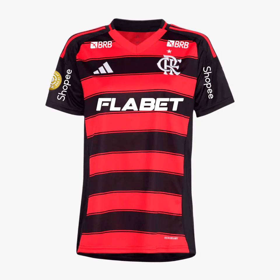 Camisa Feminina Adidas Flamengo 2025/26 I Com Patrocínios