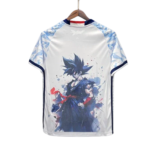 Camisa Japão Retrô Anime Dragon Ball 16/17 - Torcedor Adidas Masculina - Branca com detalhes em Azul