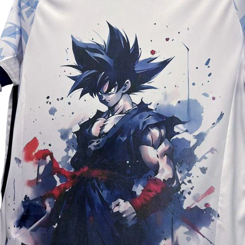 Camisa Japão Retrô Anime Dragon Ball 16/17 - Torcedor Adidas Masculina - Branca com detalhes em Azul