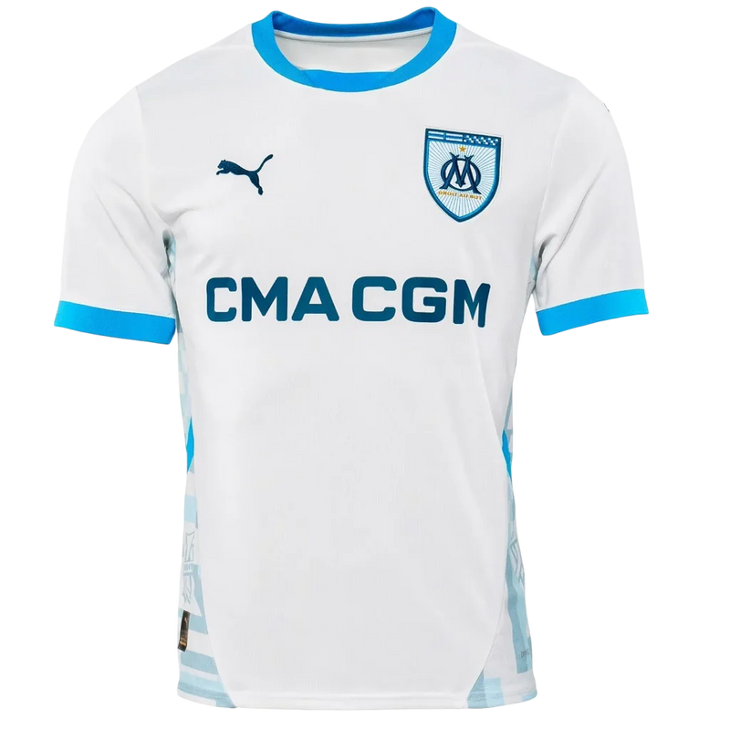 Camisa Olympique Marseille Home 24/25 - Torcedor Puma Masculina - Branca