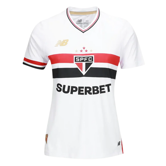Camisa São Paulo Home 25/26 Torcedor New Balance Feminina - Branca