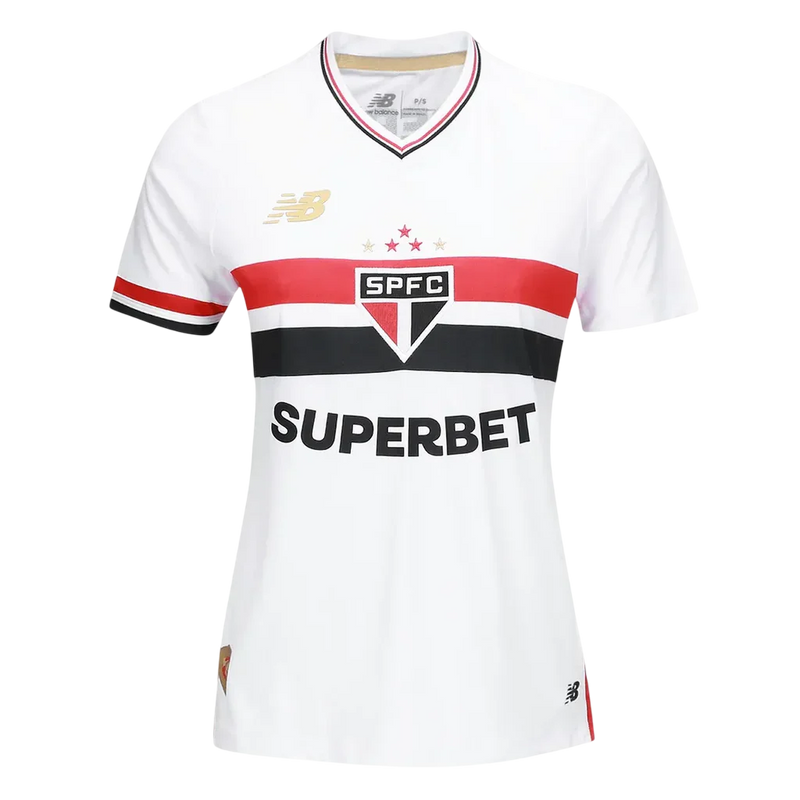 Camisa São Paulo Home 25/26 Torcedor New Balance Feminina - Branca