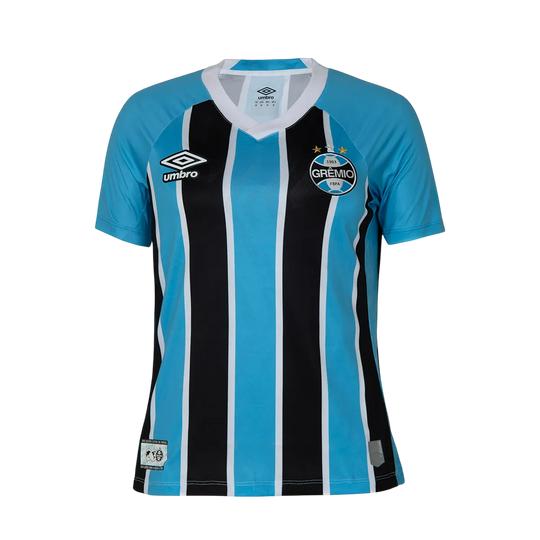 Camisa Grêmio Home 25/26 Torcedor Umbro Feminina - Azul e Preta