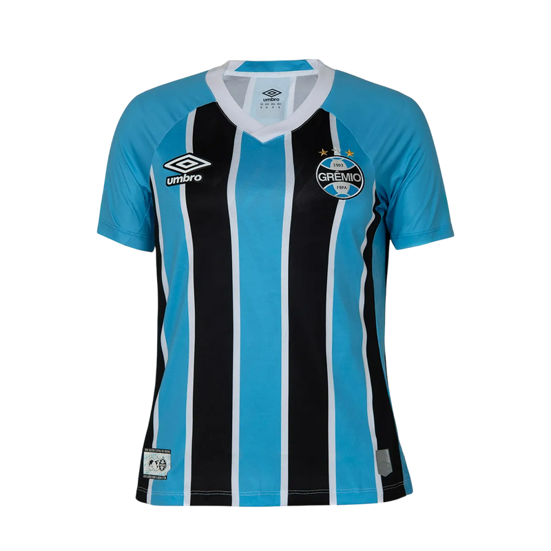 Camisa Grêmio Home 25/26 Torcedor Umbro Feminina - Azul e Preta