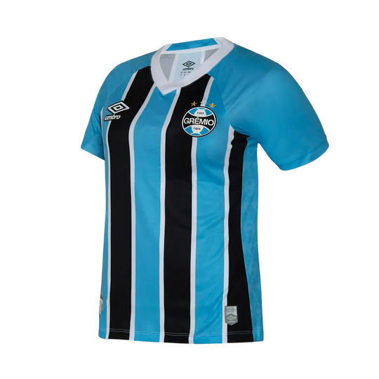 Camisa Grêmio Home 25/26 Torcedor Umbro Feminina - Azul e Preta
