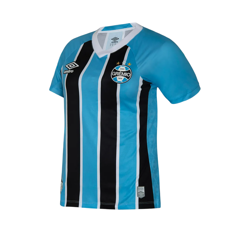 Camisa Grêmio Home 25/26 Torcedor Umbro Feminina - Azul e Preta
