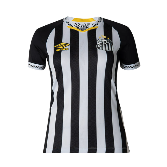 Camisa Santos Away 25/26 Torcedor Umbro Feminina - Preta e Branca