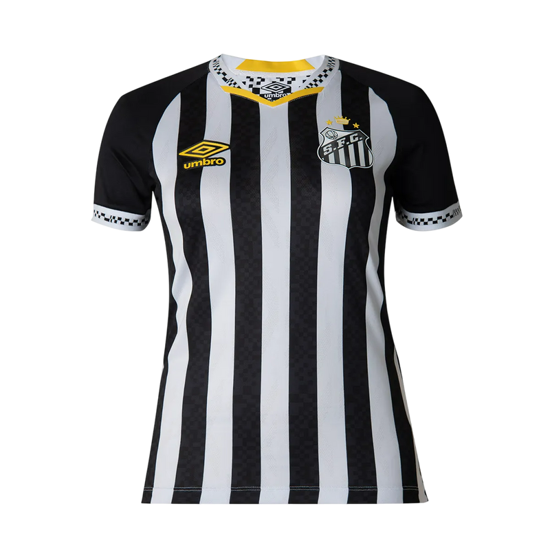Camisa Santos Away 25/26 Torcedor Umbro Feminina - Preta e Branca