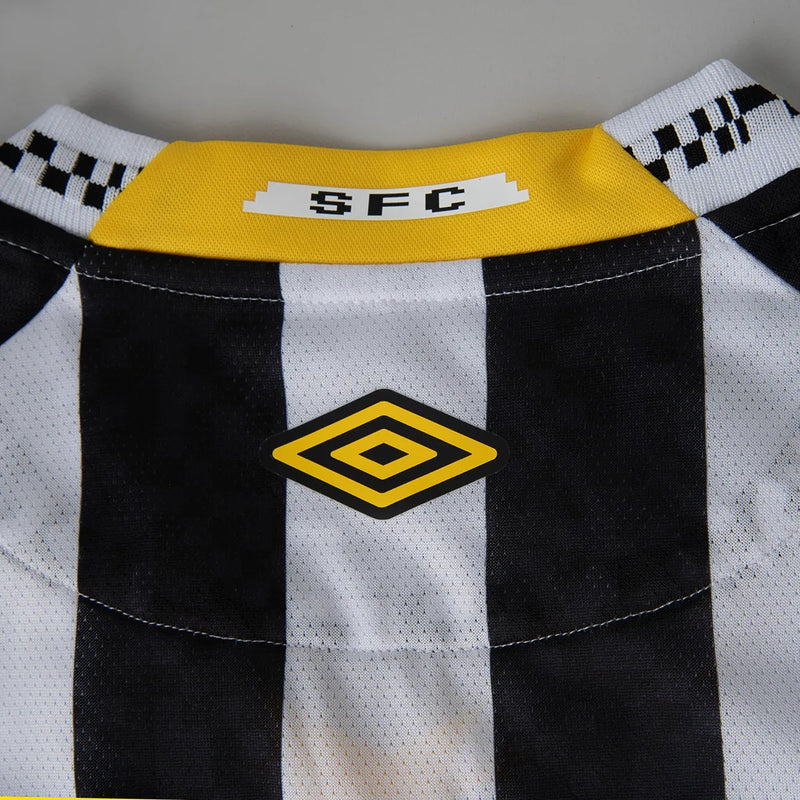 Camisa Santos Away 25/26 Torcedor Umbro Feminina - Preta e Branca