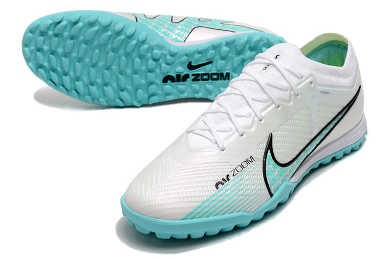 Chuteira Society Nike Air Zoom TF Branco/Azul - Low