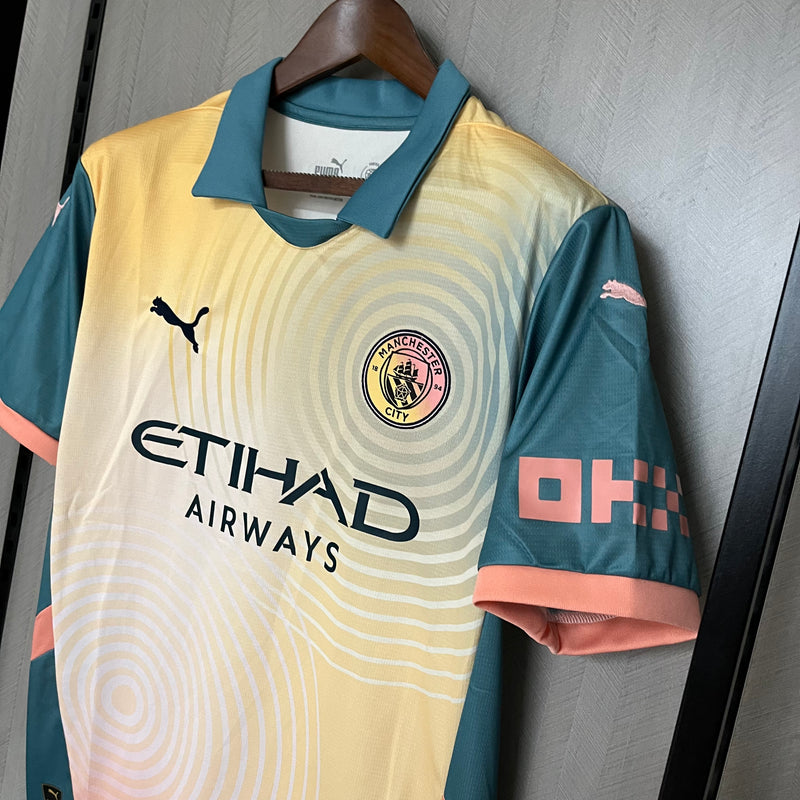Camisa Manchester City Fourth 24/25 s/n° Torcedor Puma Masculina - Azul e Rosé