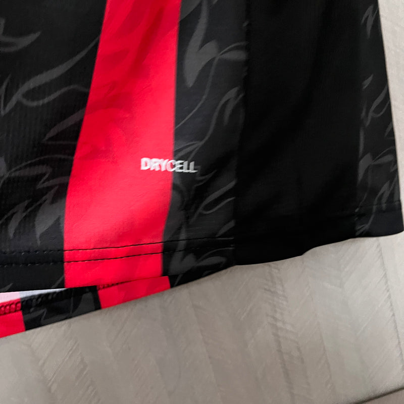 Camisa AC Milan Home 25/26 Torcedor Masculina - Preta e Vermelha