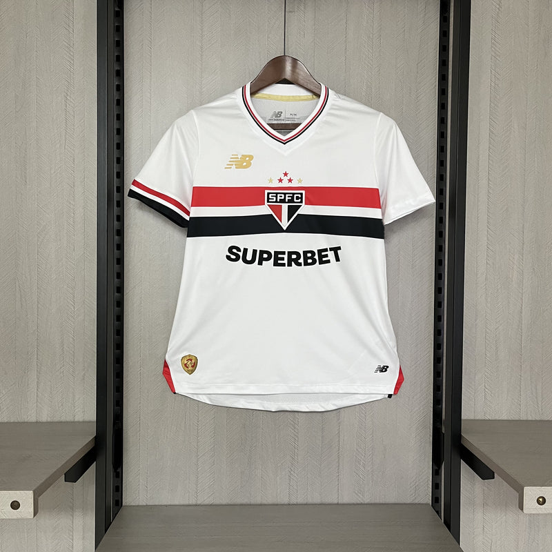 Camisa São Paulo Home 25/26 Torcedor New Balance Feminina - Branca