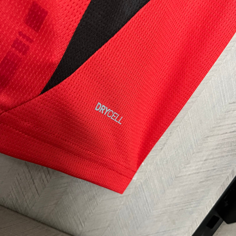 Camisa AC Milan Home 24/25 Torcedor Masculina - Preta e Vermelha
