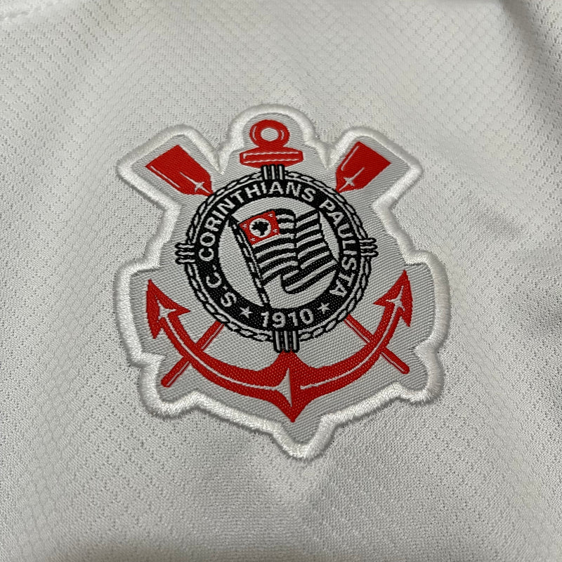 Conjunto Infantil Corinthians Home 25/26 Nike - Branca