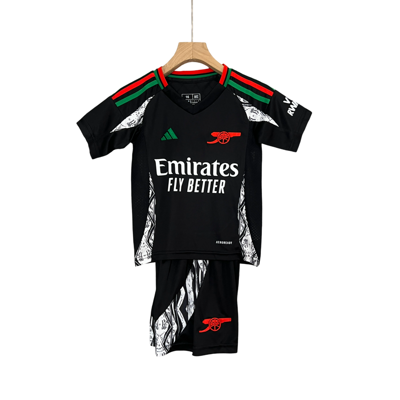 Conjunto Infantil Arsenal Away 24/25 Adidas - Preta