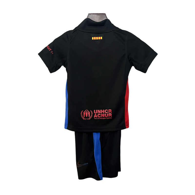 Conjunto Infantil Barcelona Away 24/25 Nike - Preta