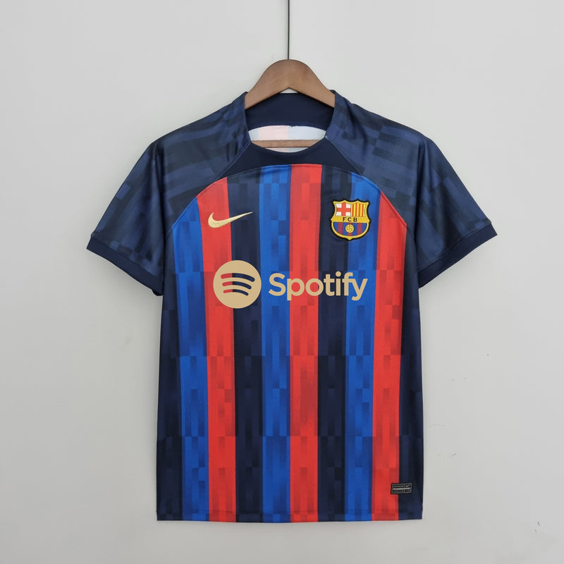 Camisa Barcelona Home 22/23 s/n° Torcedor Masculino - Azul e Grená