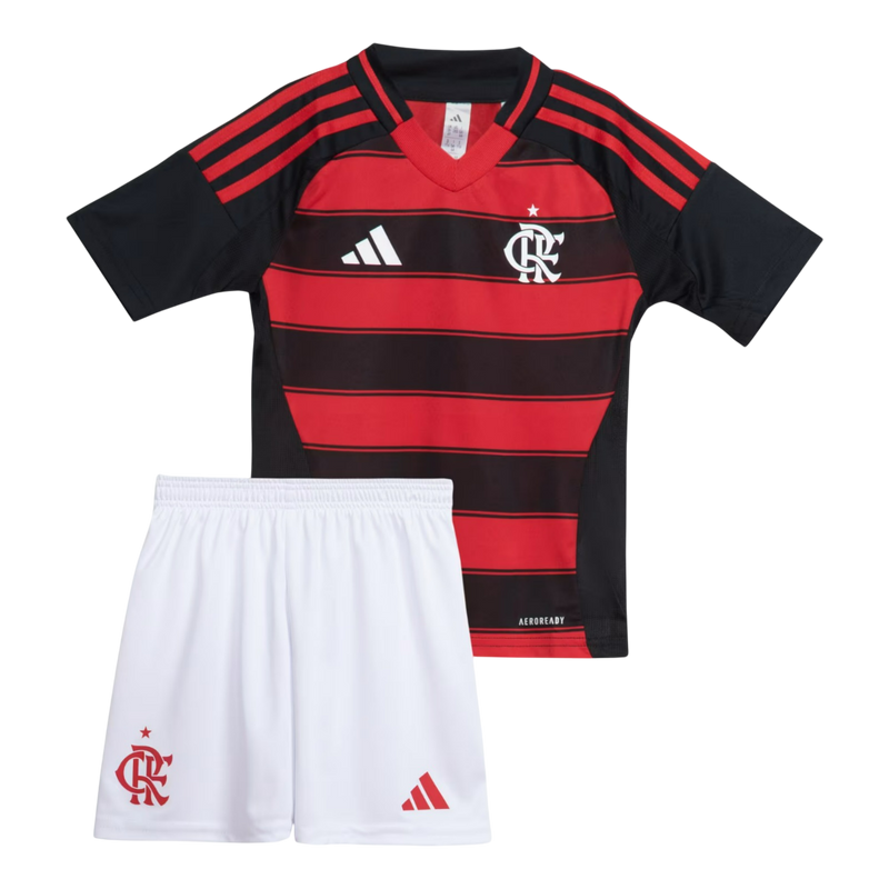 Conjunto Infantil Flamengo Home 25/26 Adidas - Vermelha e Preta