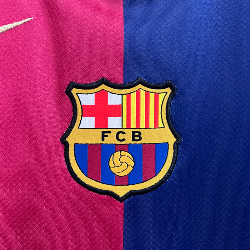 Camisa Barcelona Home 24/25 s/n° Torcedor Masculino - Azul e Grená