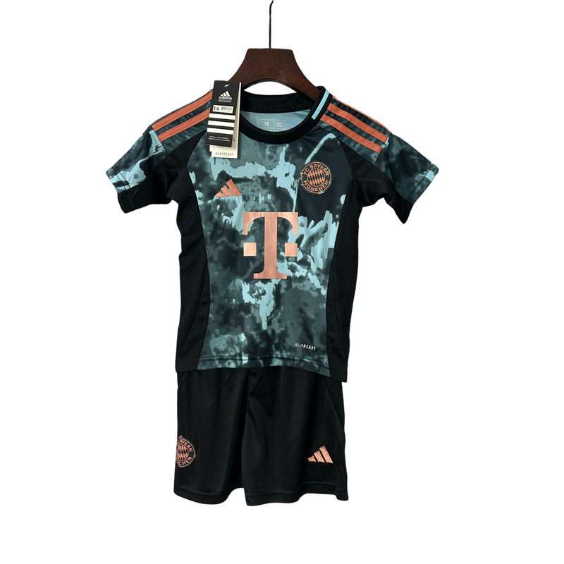 Conjunto Infantil Bayern de Munique Away 24/25 Adidas - Preta