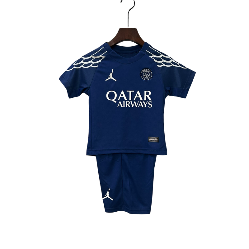 Conjunto Infantil PSG Fourth 24/25 Jordan - Azul