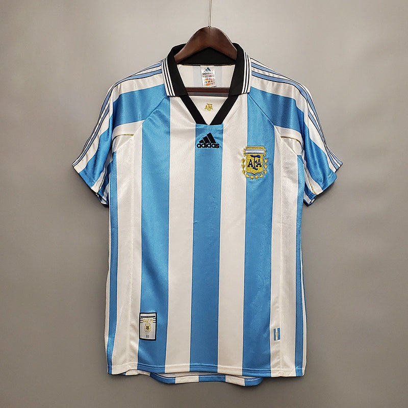 Camisa Seleção Argentina Retrô 1998 Azul e Branca - Adidas