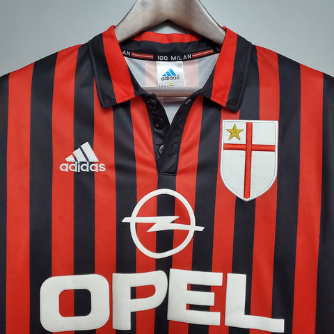 Camisa Milan Retrô 1999/2000 Vermelha e Preta - Adidas