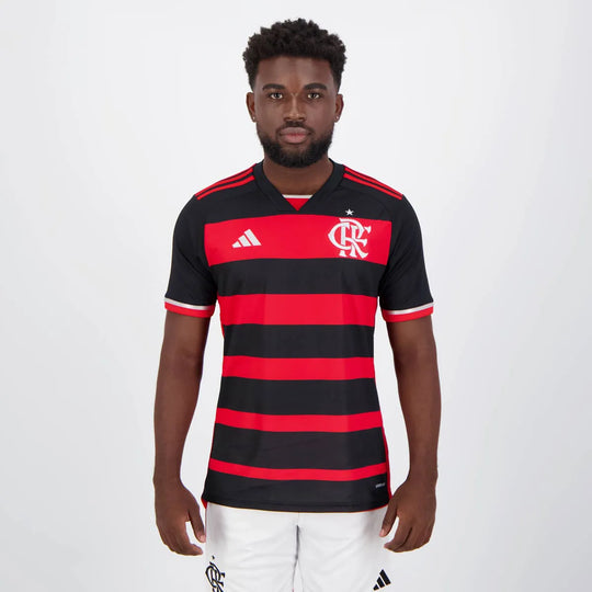 Camisa Flamengo Home 24/25 Torcedor Adidas Masculina - Vermelha e Preta