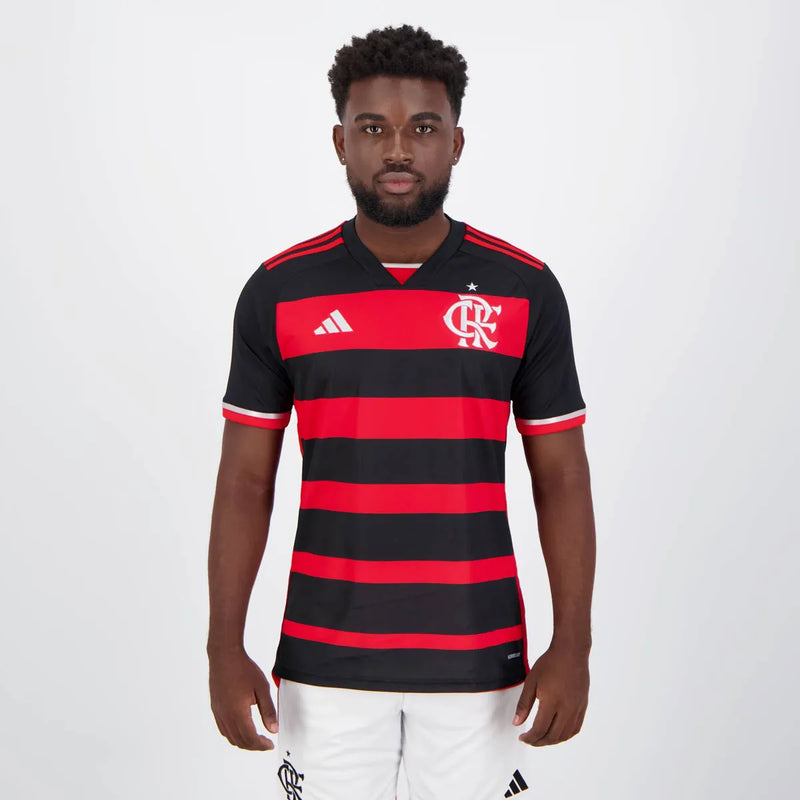 Camisa Flamengo Home 24/25 Torcedor Adidas Masculina - Vermelha e Preta
