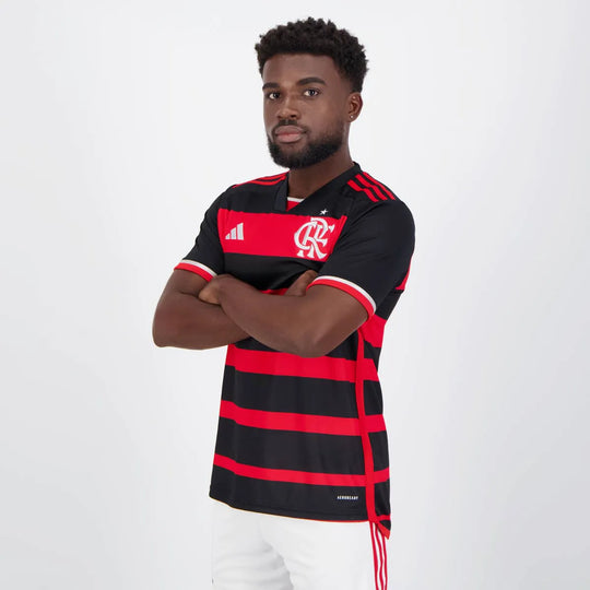 Camisa Flamengo Home 24/25 Torcedor Adidas Masculina - Vermelha e Preta