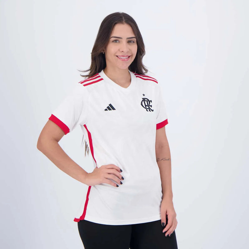 Camisa Flamengo Away 24/25 Torcedor Adidas Feminina - Branca