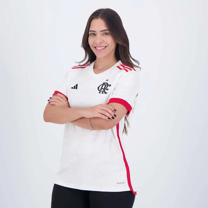 Camisa Flamengo Away 24/25 Torcedor Adidas Feminina - Branca