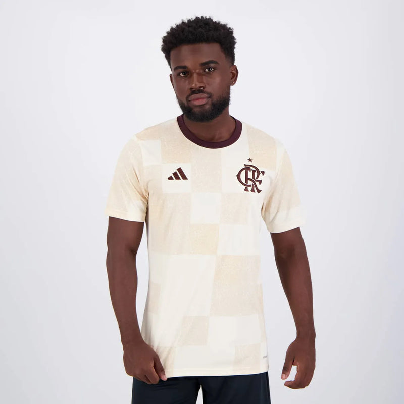 Camisa Flamengo Pré Jogo 24/25 Torcedor Adidas Masculina - Amarela