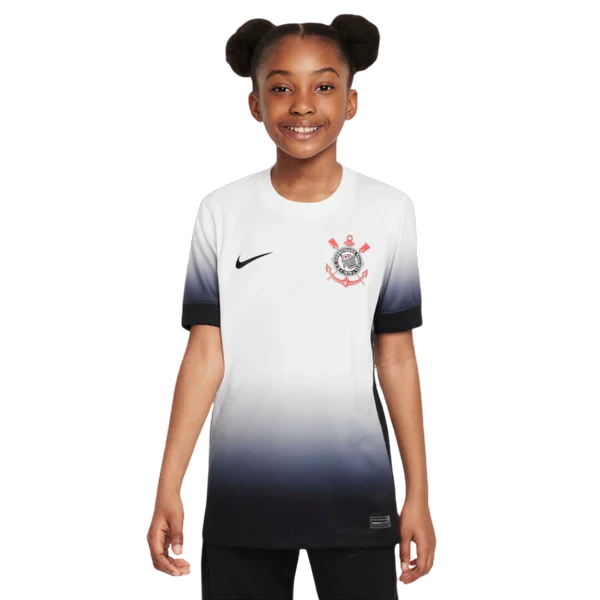 Conjunto Infantil Corinthians Home 25/26 Nike - Branca