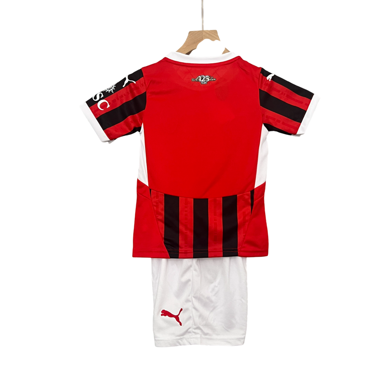 Conjunto Infantil AC Milan Home 24/25 Puma - Vermelha