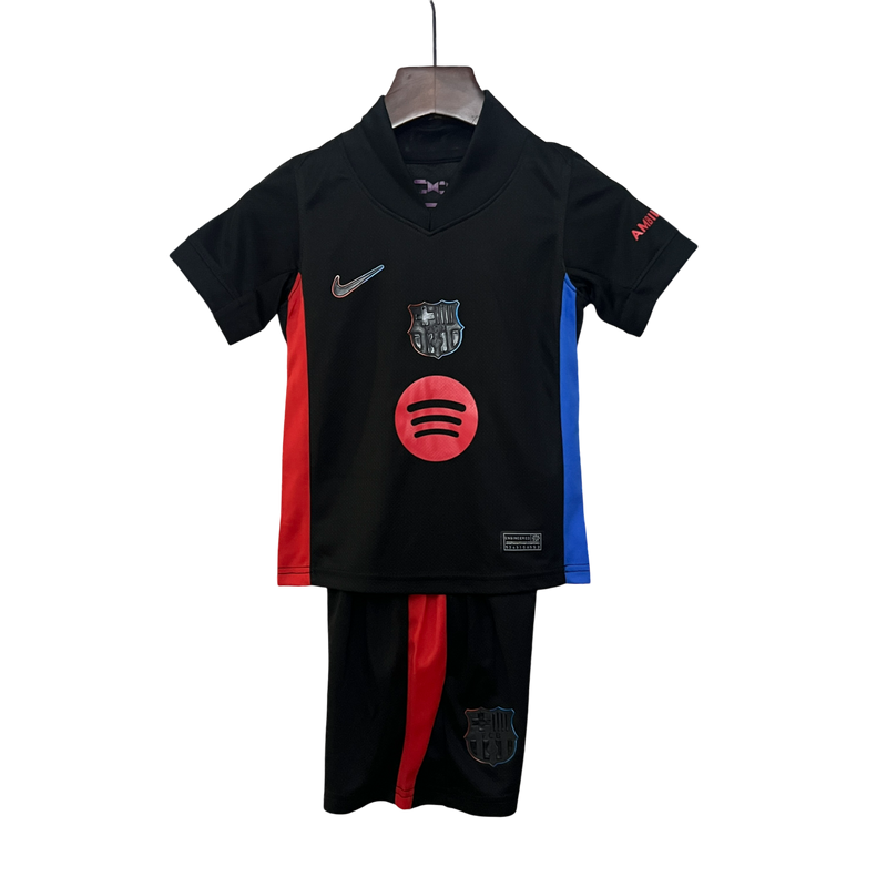 Conjunto Infantil Barcelona Away 24/25 Nike - Preta