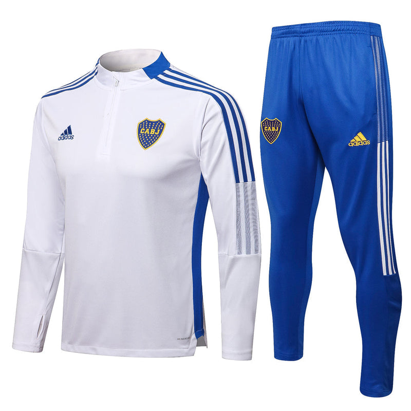 Conjunto Boca Juniors 21/22 Branco - Adidas - Com Ziper