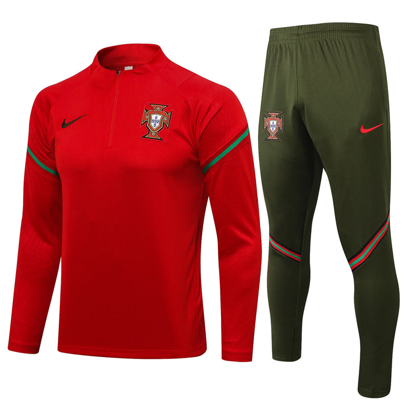 Conjunto Portugal 21/22 Vermelha - Nike - Com Ziper