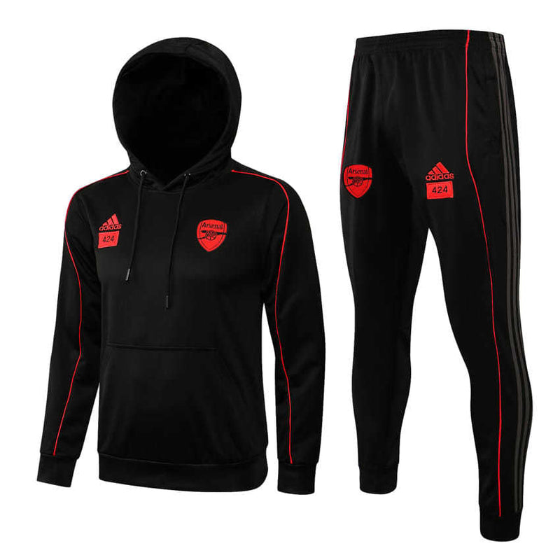 Conjunto Arsenal 21/22 Preto - Adidas - Com Capuz